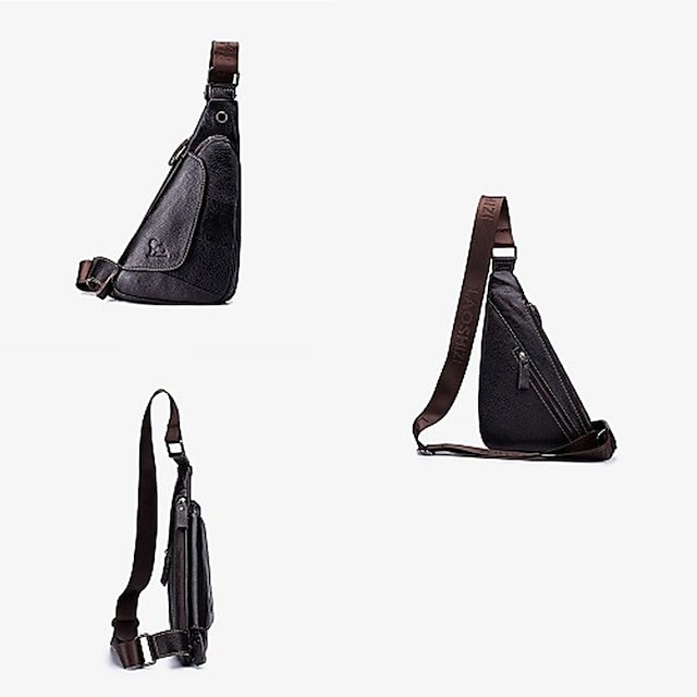 Men’s Cowhide Leather Sling Bag - Image 3
