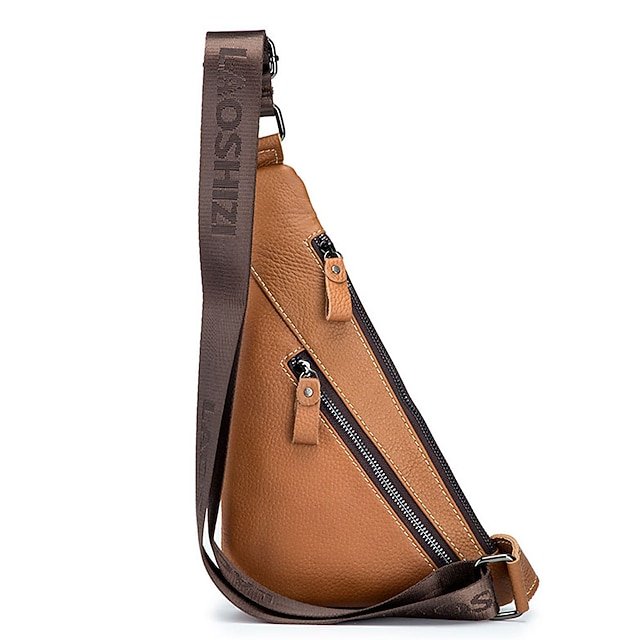 Men’s Cowhide Leather Sling Bag - Image 6