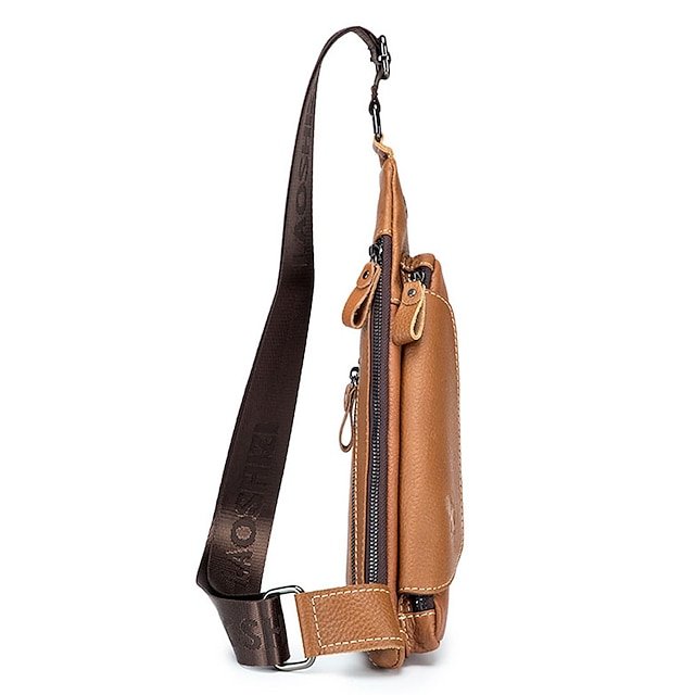 Men’s Cowhide Leather Sling Bag - Image 7