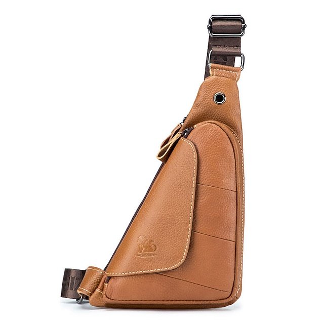 Men’s Cowhide Leather Sling Bag - Image 8