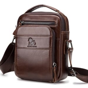 Men’s Cowhide Crossbody Bag with Pattern / Print