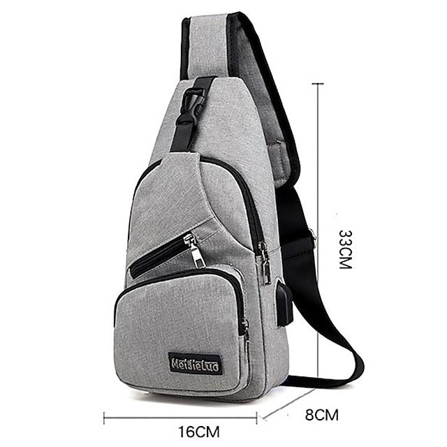 Men’s Crossbody Sling Bag with USB Charging Port - Image 3