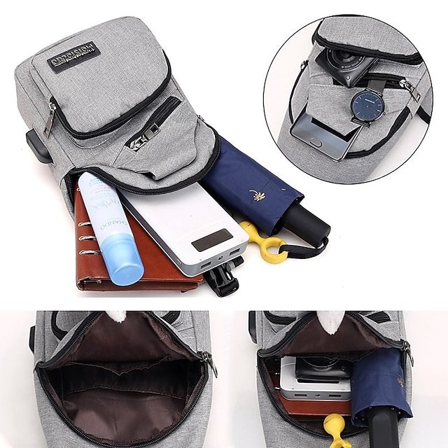 Men’s Crossbody Sling Bag with USB Charging Port - Image 6