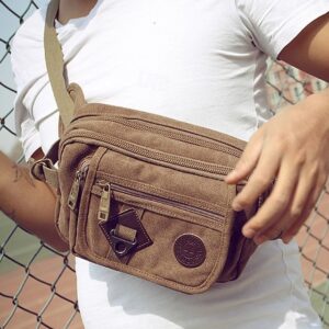 Men’s Durable Canvas Crossbody Bag with Multiple Pockets