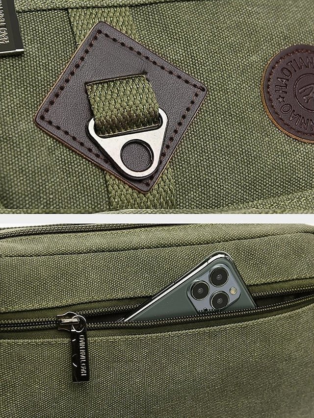 Men’s Durable Canvas Crossbody Bag with Multiple Pockets - Image 6