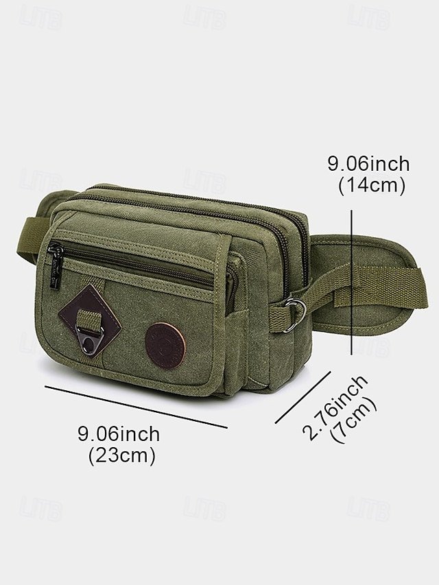Men’s Durable Canvas Crossbody Bag with Multiple Pockets - Image 8