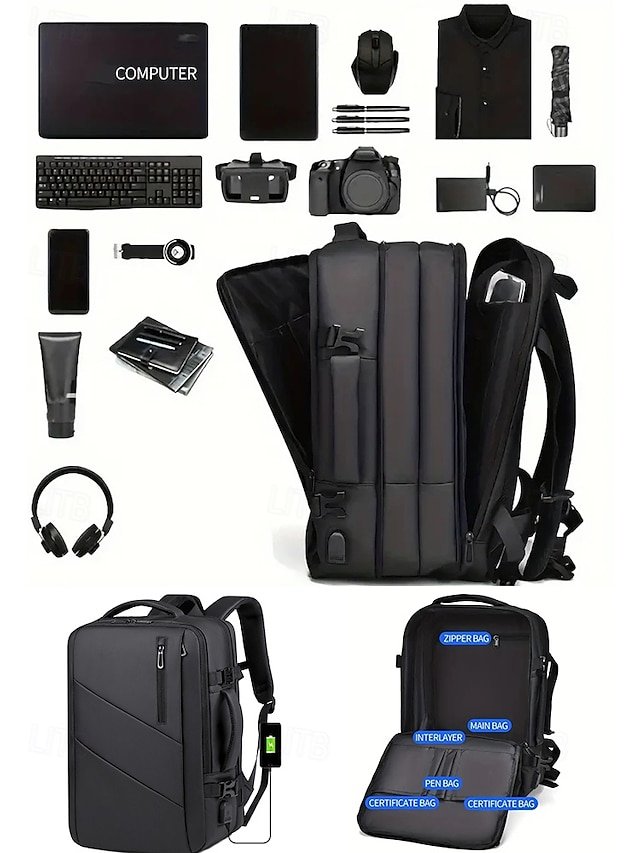 Men’s Expandable Waterproof Business Backpack - Image 4