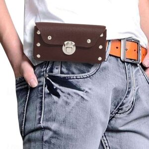 Alternative view of Men’s Faux Leather Belted Mobile Waist Bag with Secure Lock