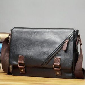 Alternative view of Men’s Faux Leather Messenger Bag