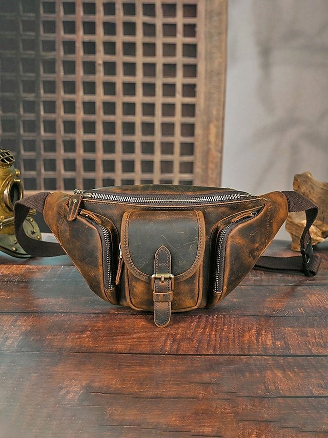 Men’s Lightweight Genuine Leather Fanny Pack - Image 4