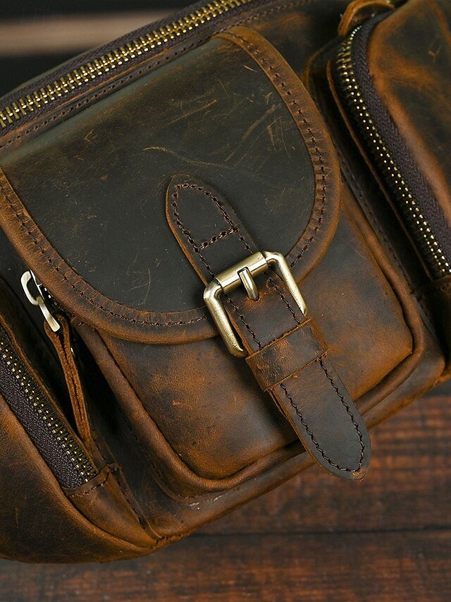 Men’s Lightweight Genuine Leather Fanny Pack - Image 5