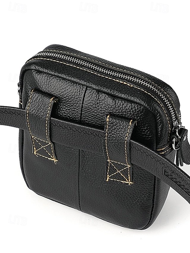 Men’s Genuine Leather Messenger Bag with Zipper Pocket - Image 7
