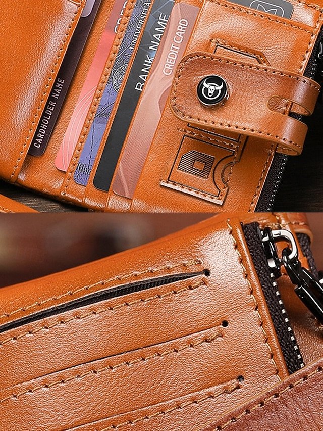 Men’s Genuine Leather RFID Blocking Wallet with Chain - Image 7