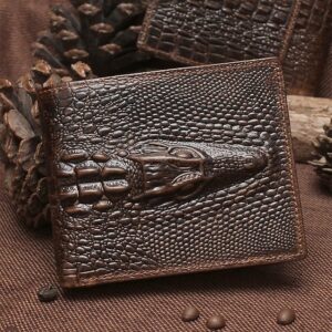 Alternative view of Men’s Genuine Leather Wallet with Crocodile Head Design