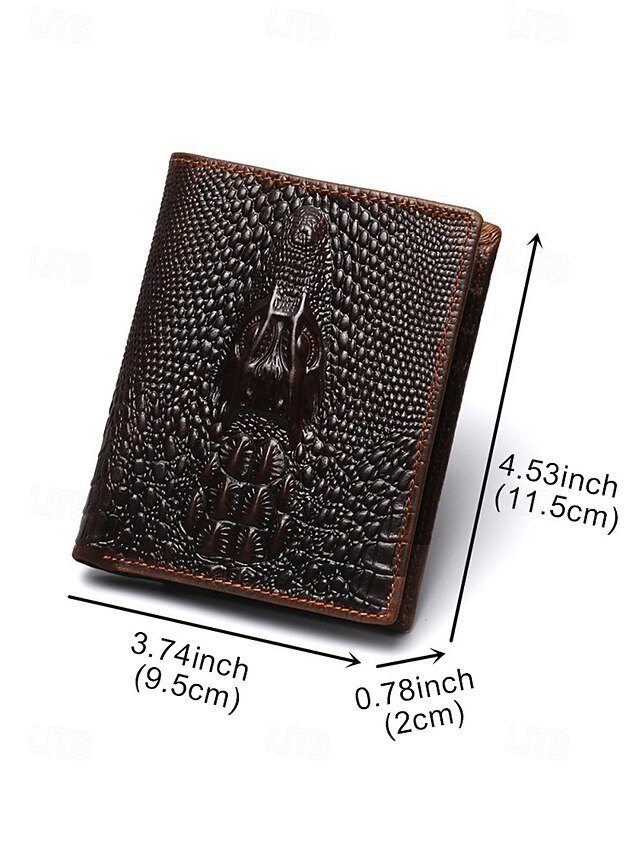 Men’s Genuine Leather Wallet with Crocodile Head Design - Image 8