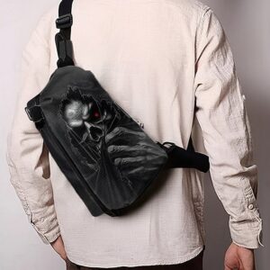 Men’s Gothic Skull Crossbody Bag
