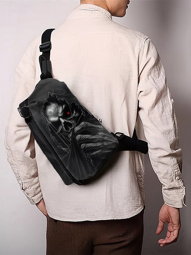 Men’s Gothic Skull Crossbody Bag