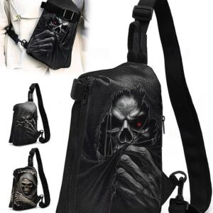 Alternative view of Men’s Gothic Skull Crossbody Bag