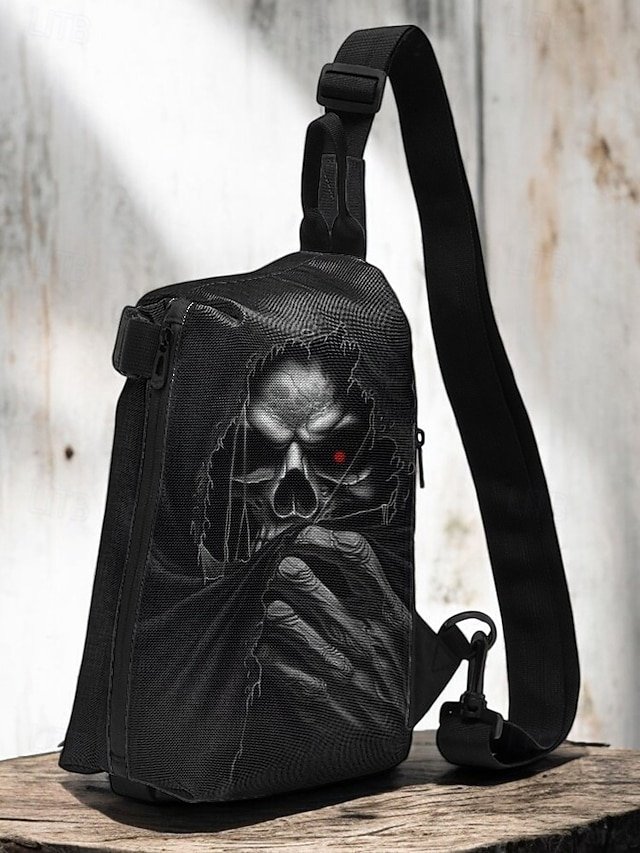 Men’s Gothic Skull Crossbody Bag - Image 3