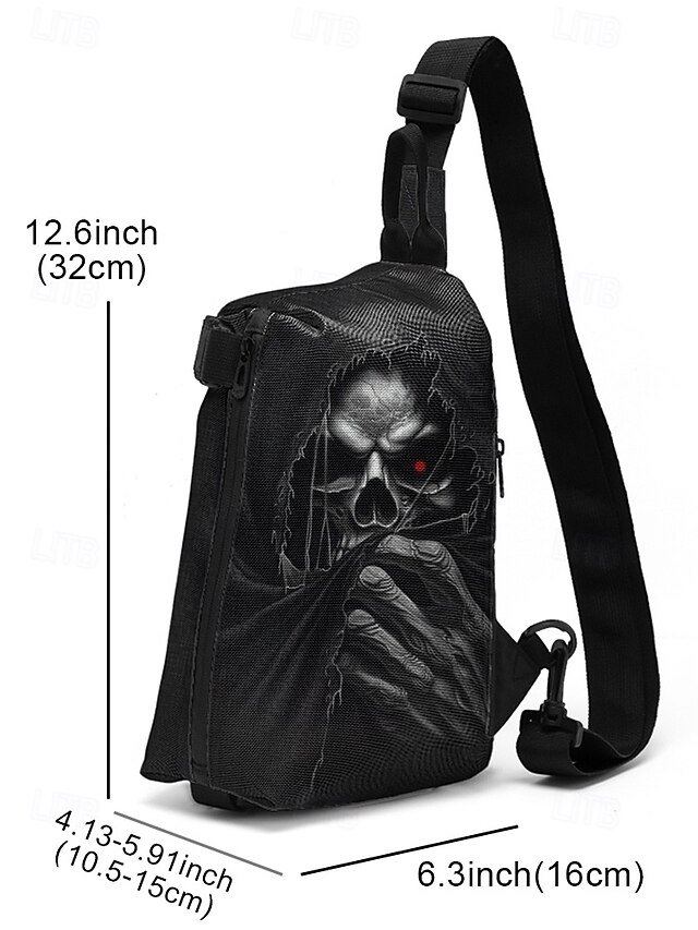 Men’s Gothic Skull Crossbody Bag - Image 5