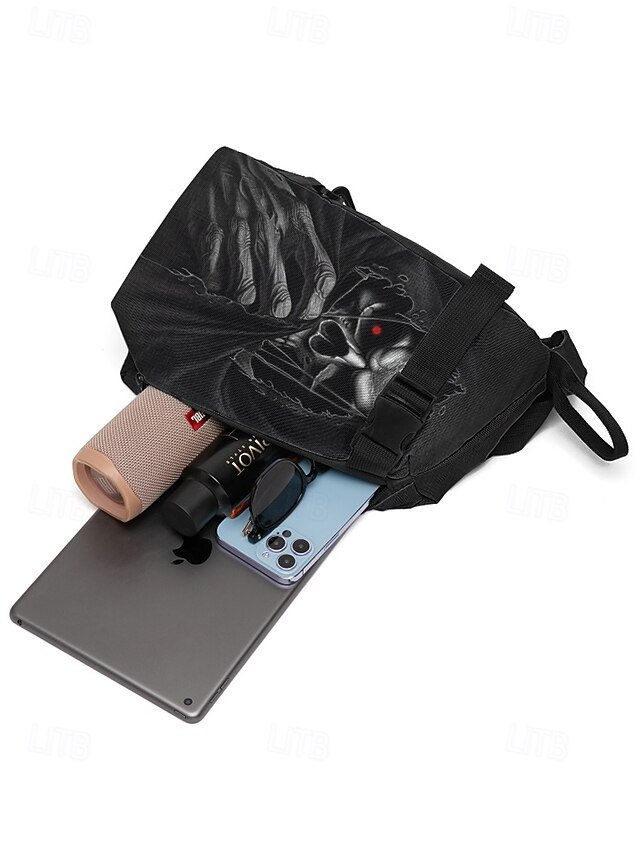 Men’s Gothic Skull Crossbody Bag - Image 8