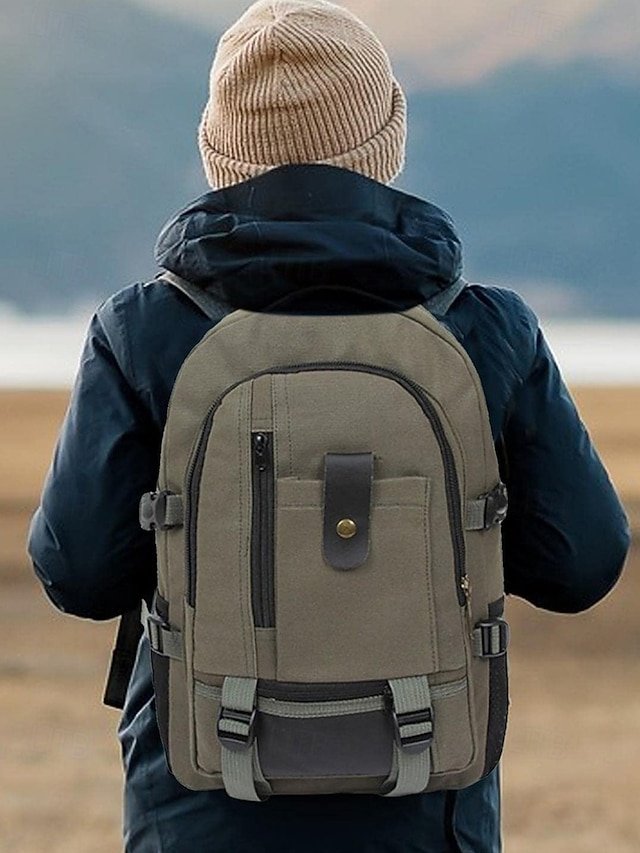 Men’s Large Capacity Canvas Backpack - Image 2