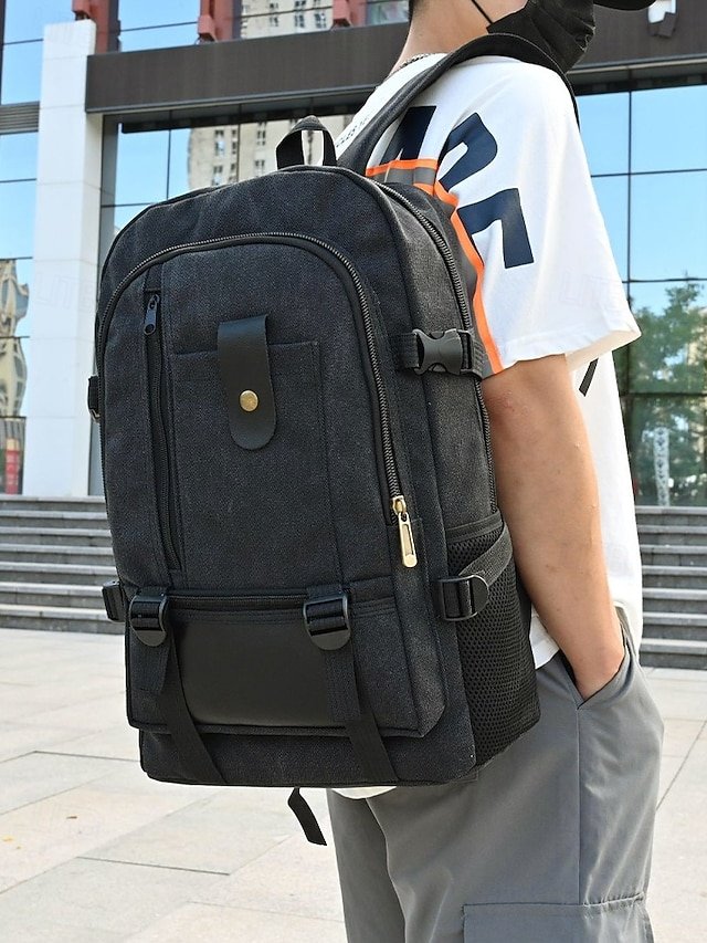 Men’s Large Capacity Canvas Backpack - Image 3
