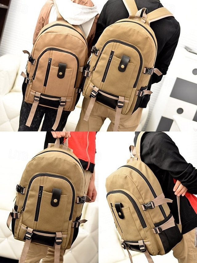 Men’s Large Capacity Canvas Backpack - Image 4