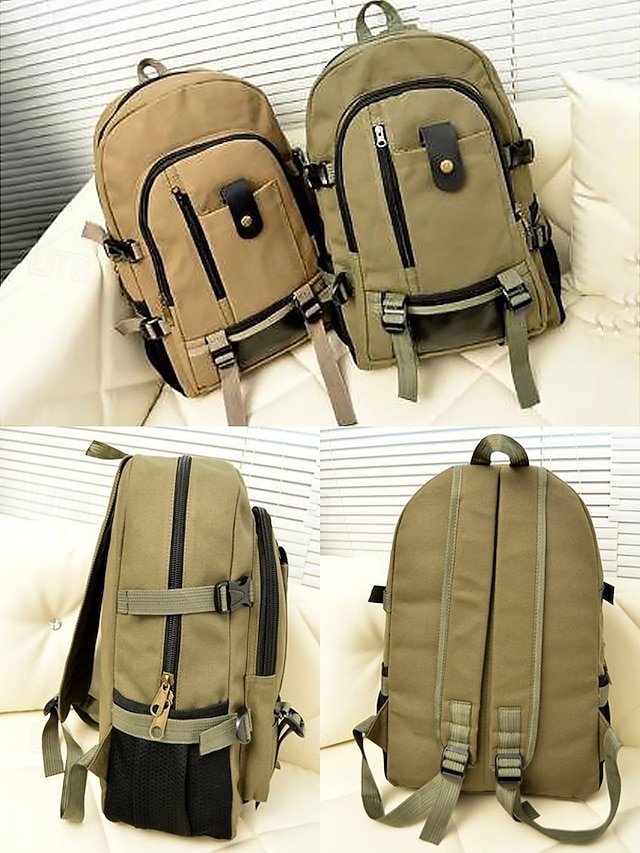 Men’s Large Capacity Canvas Backpack - Image 5