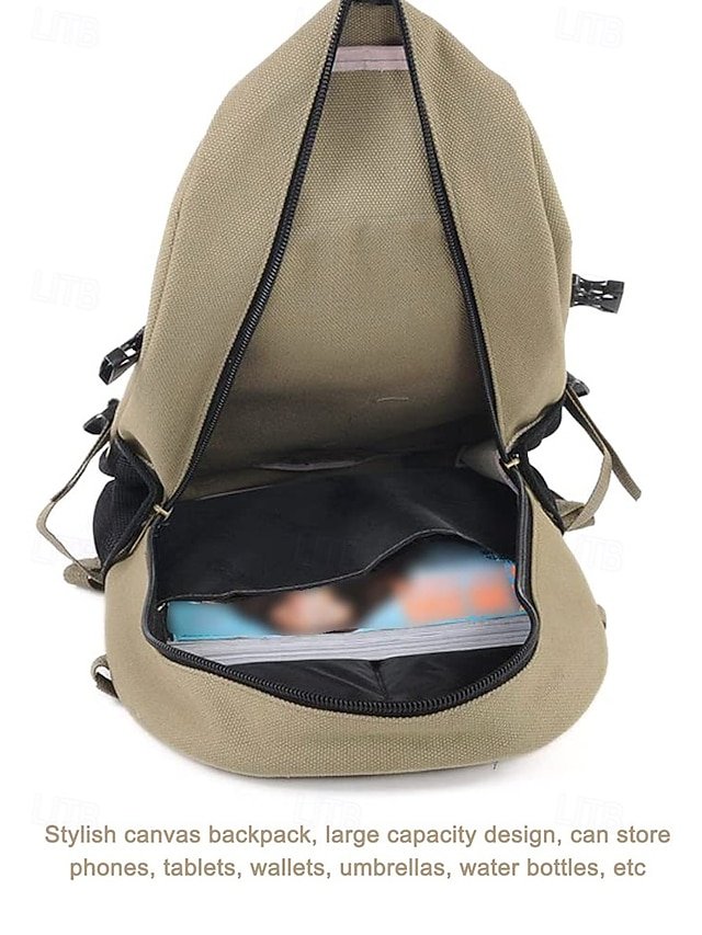 Men’s Large Capacity Canvas Backpack - Image 7