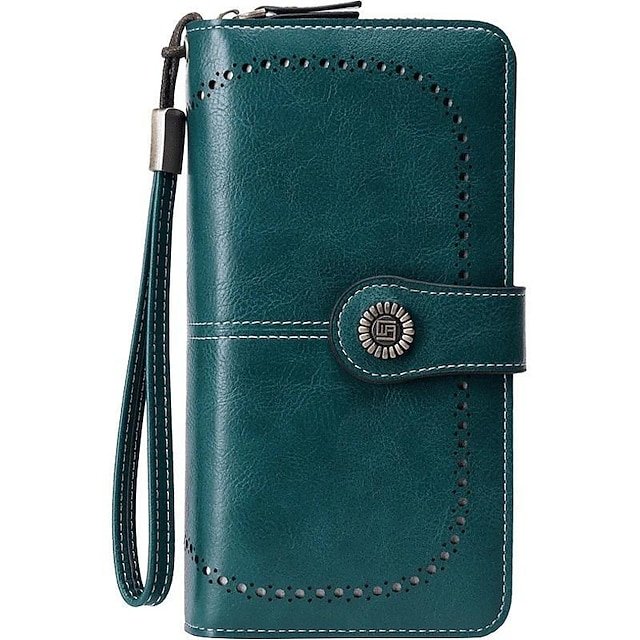 Women’s RFID Blocking Faux Leather Wallet with Buttons - Image 7