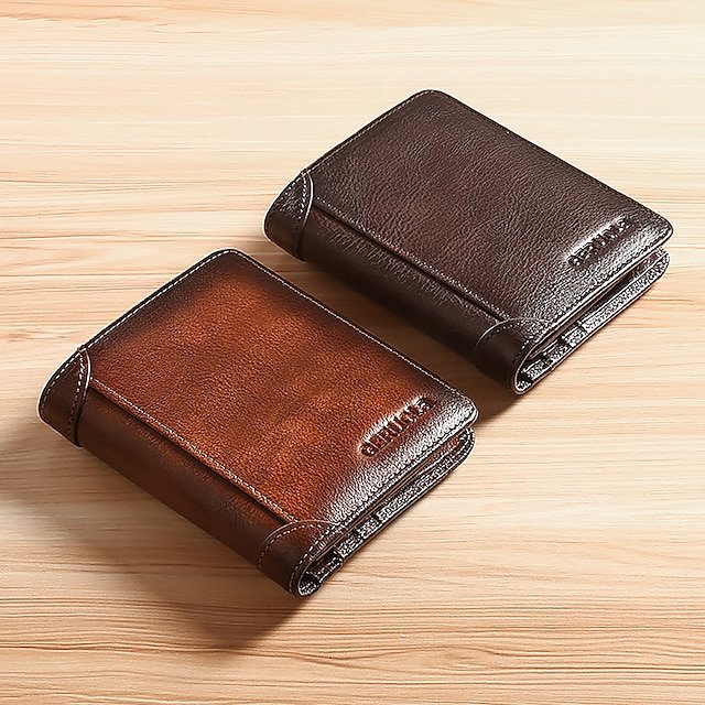 Men’s Large Capacity RFID Blocking Cowhide Leather Wallet - Image 3