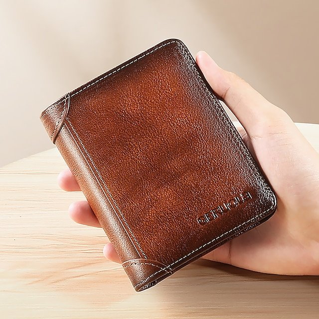 Men’s Large Capacity RFID Blocking Cowhide Leather Wallet - Image 5