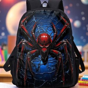 Men’s Large Capacity Spider Print Backpack