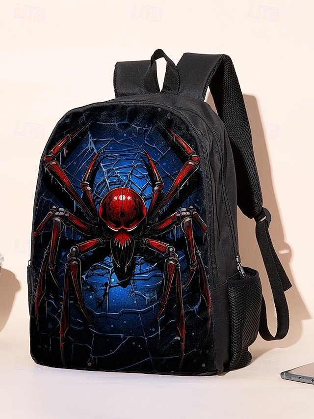 Men’s Large Capacity Spider Print Backpack - Image 3