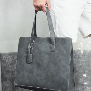 Men’s Large Faux Leather Tote Bag