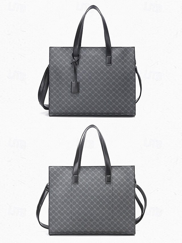 Men’s Large Faux Leather Tote Bag - Image 7