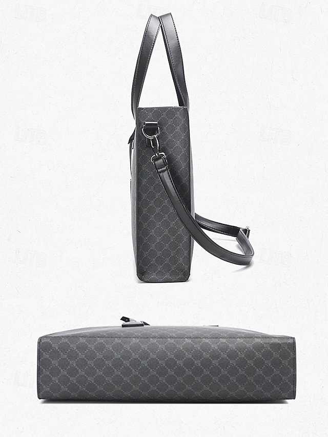 Men’s Large Faux Leather Tote Bag - Image 8