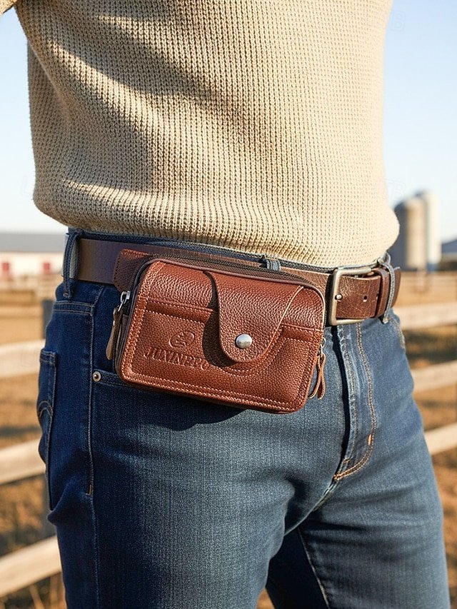 Men’s Leather Belt Bag Wallet