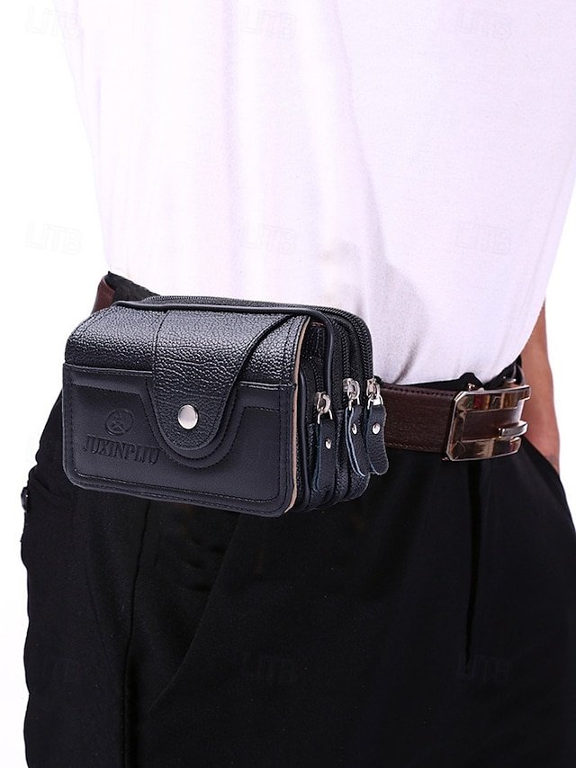 Men’s Leather Belt Bag Wallet - Image 3