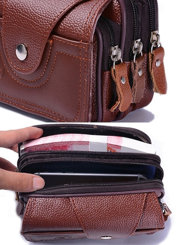 Men’s Leather Belt Bag Wallet - Image 6