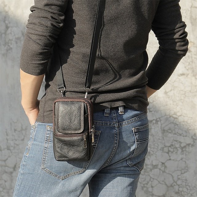 Men’s Leather Crossbody Shoulder Bag - Image 3