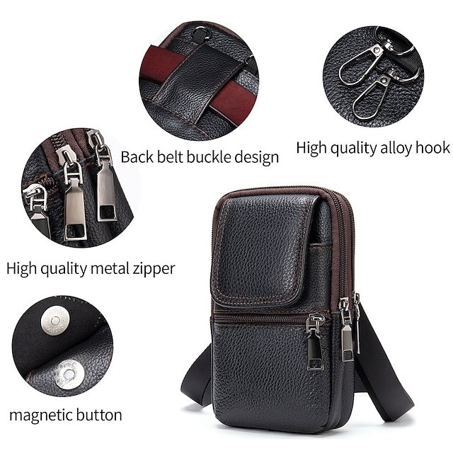 Men’s Leather Crossbody Shoulder Bag - Image 5
