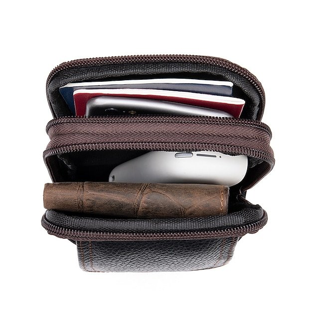 Men’s Leather Crossbody Shoulder Bag - Image 7
