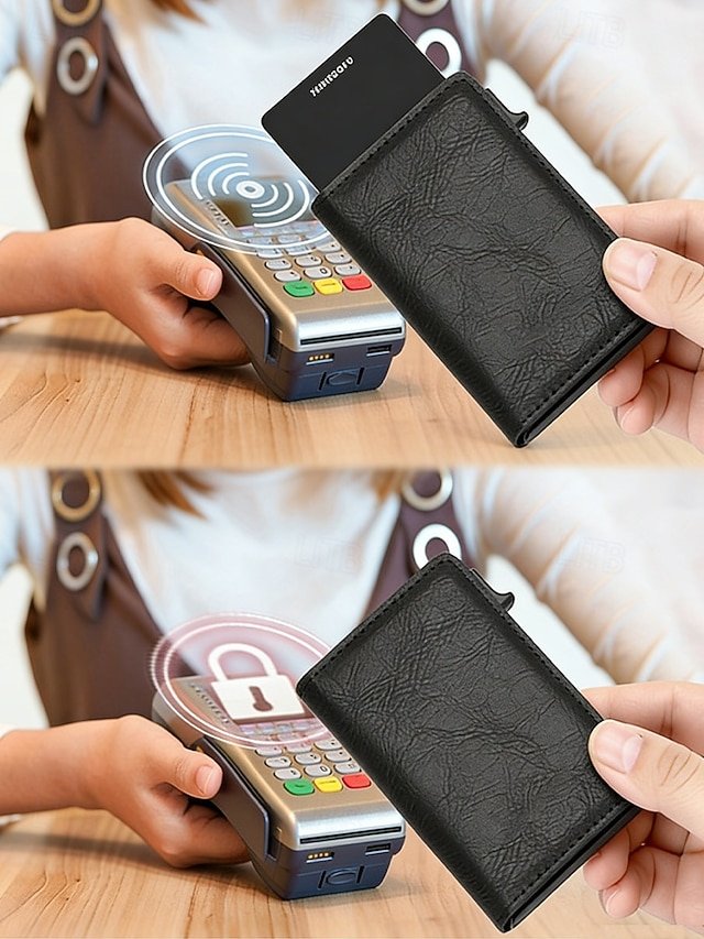 Men’s RFID Blocking Carbon Fiber Pattern Wallet - Image 3