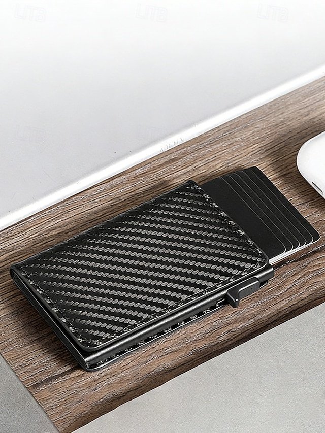 Men’s RFID Blocking Carbon Fiber Pattern Wallet - Image 4
