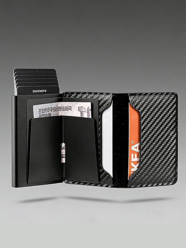 Men’s RFID Blocking Carbon Fiber Pattern Wallet - Image 5