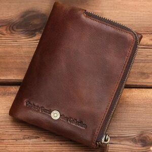 Men’s RFID Blocking Cowhide Leather Bifold Wallet