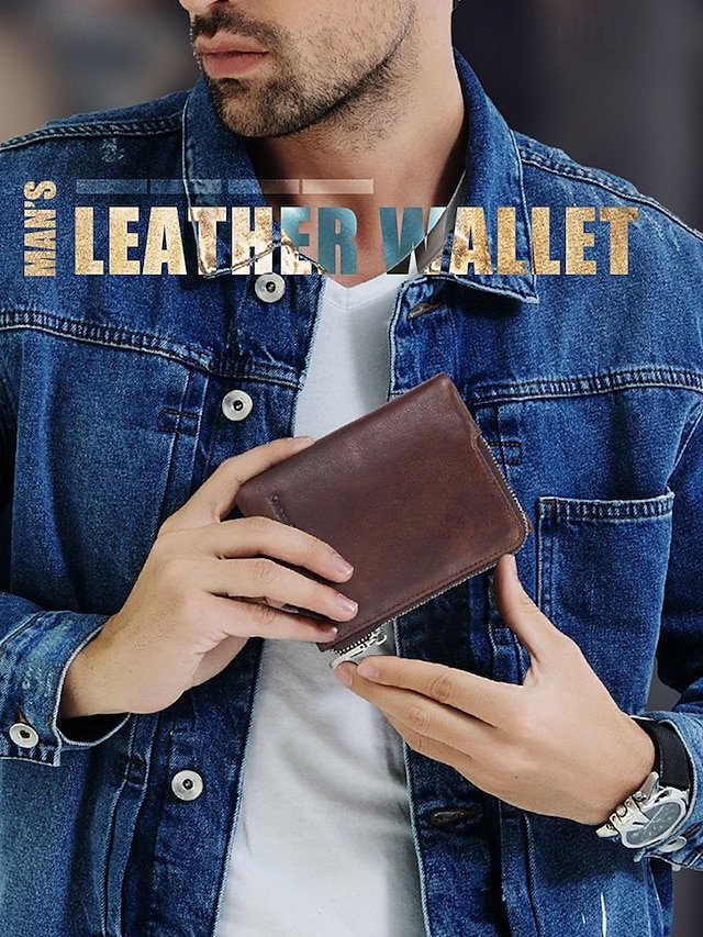 Men’s RFID Blocking Cowhide Leather Bifold Wallet - Image 2