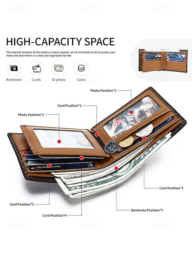 Men’s RFID Blocking Genuine Leather Wallet - Image 6